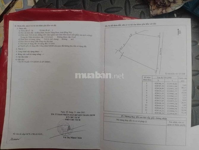 ❗❗CẦN BÁN GẤP❗❗   ĐẤT SỔ CHUNG ,NGANG 5M DÀI 50M