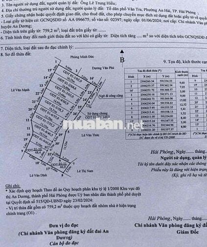 Đất 63m2 HXH Kiến Phong, Đồng Thái, An Dương 1,55 tỷ