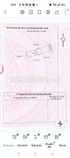 BÁN ĐẤT 217M2 CÓ 100M2 THỔ CƯ ĐƯONG XE HƠI PHUONG BÌNH CHUẨN