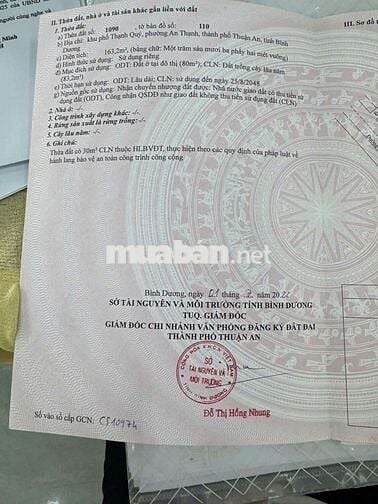 Ban đat phuong an thanh wiu rach thuan an binh duong