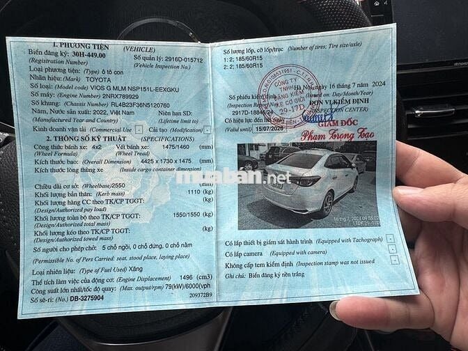 Toyota Vios 2022 G 1.5 CVT - 60000 km