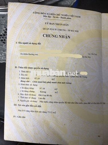 Bán nhà đất mặt đường Kim Ngưu, Hai Bà Trưng, Hà Nội