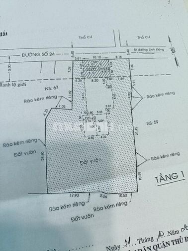 BÁN ĐẤT MẶT TIỀN ĐƯỜNG SỐ 24 PHƯỜNG LINH ĐÔNG 52 TỶ