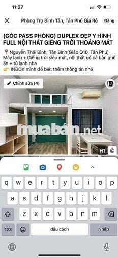 pass Phòng cuối tháng 10  🔆Số 339/27 Nguyễn Thái Bình, P12, Tân Bình