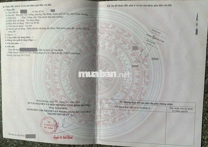 Đất khu Biconsi, phường Tân Bình Tp. Dĩ An