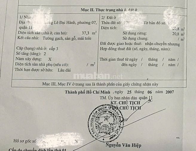 Chính chủ bán nhà Lê Đại Hành Q.11 - 22m2 - 2pn 2wc - chỉ 2,95 tỷ