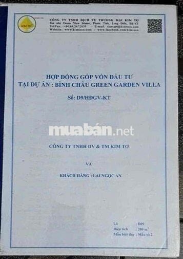 - Đất nền biệt thự liền kề 280m2 + Garden Villa Bình Châu