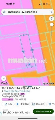 Lô đất 90m hẻm xe hơi rộng rãi Kiệt Nguyễn Như Hạnh