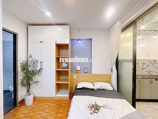 CĂN HỘ DỊCH VỤ 1PN – BAN CÔNG RỘNG – MÁY GIẶT RIÊNG – FULL NỘI THẤT