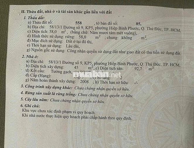 bán nhà 1 trệt 1 lầu full thổ cư