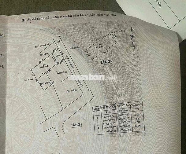 bán nhà 1 trệt 1 lầu full thổ cư