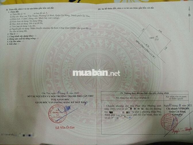 Nhà 1 trệt 1 lầu hẻm 1 Võ Tánh, ngay Chợ nối , sổ hồng riêng full thổ