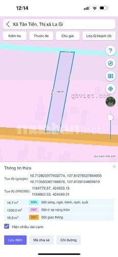 Gía Siêu Ngộp 15x85(1262m2) Hẻm Lý Thái Tổ Tân Tiến LaGi Gần Biển