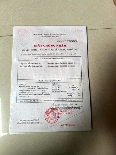 Bán nhà 3 tầng 348/3 Tân Sơn Nhì, Tân Phú, 4x12m