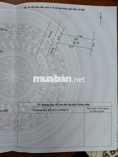 CHÍNH CHỦ BÁN ĐẤT ĐẤU GIÁ VÂN hồng vân GIAI ĐOẠN 2  LÔ : 02 DT: 91,12M