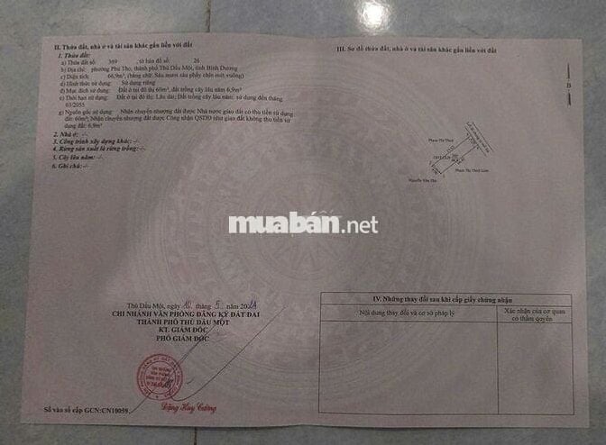 Lô Rẽ Nhất Thủ Dầu Một - Giá 1ty690