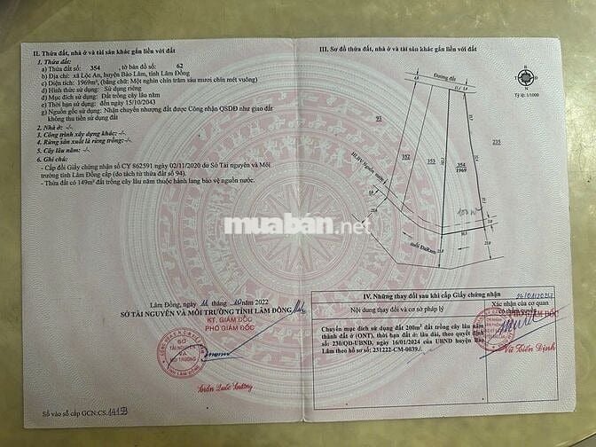 VIEW GIÁP SUỐI BẢO LÂM DT: 1969M2 (16.5X102M) SẴN 200M THỔ CƯ