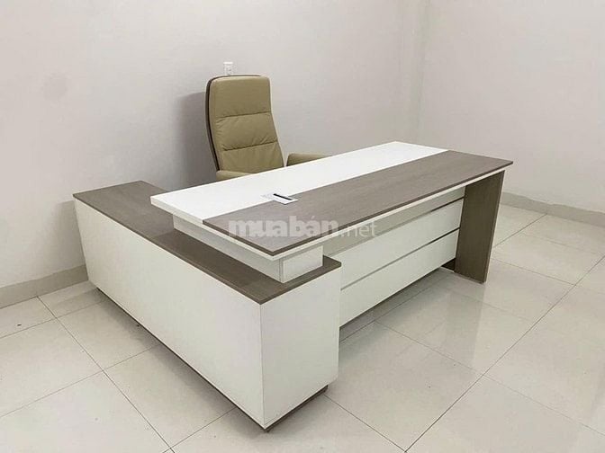 Bàn giám đốc chữ L gỗ xanh kháng ẩm giá tốt nhất