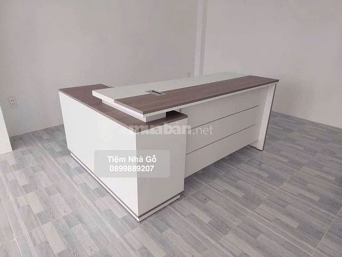 Bàn giám đốc chữ L gỗ xanh kháng ẩm giá tốt nhất