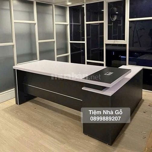 Bàn giám đốc chữ L gỗ xanh kháng ẩm giá tốt nhất