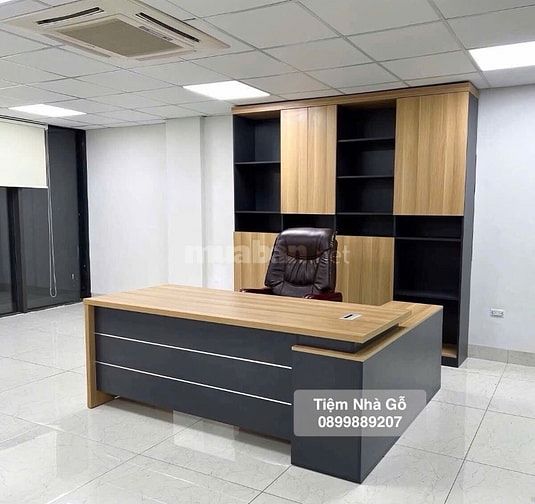 Bàn giám đốc chữ L gỗ xanh kháng ẩm giá tốt nhất