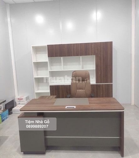 Bàn giám đốc chữ L gỗ xanh kháng ẩm giá tốt nhất