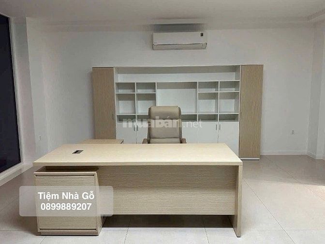 Bàn giám đốc chữ L gỗ xanh kháng ẩm giá tốt nhất