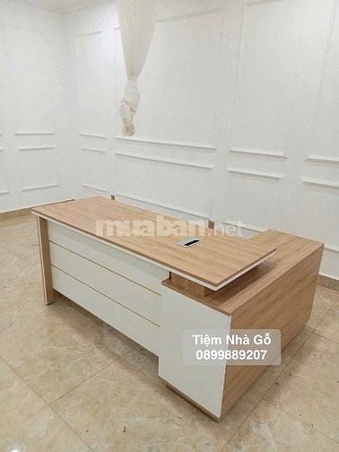 Bàn giám đốc chữ L gỗ xanh kháng ẩm giá tốt nhất