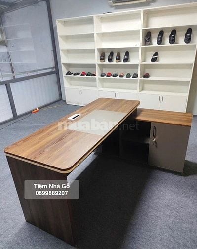 Bàn giám đốc chữ L gỗ xanh kháng ẩm giá tốt nhất