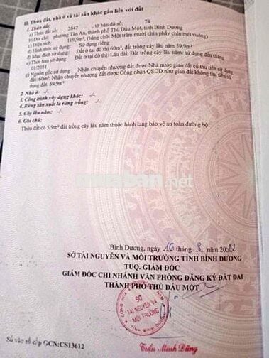 Đất mặt tiền Mạc Đỉnh Chi – P. Tân An, TDM Giá chỉ 2 tỷ 2xx