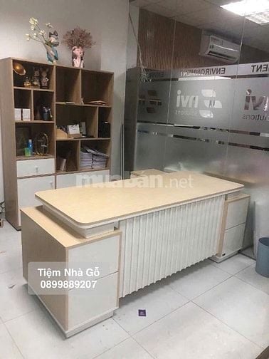 Bàn giám đốc chữ L gỗ xanh kháng ẩm giá tốt nhất