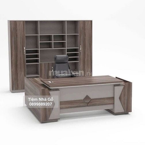 Bàn giám đốc chữ L gỗ xanh kháng ẩm giá tốt nhất