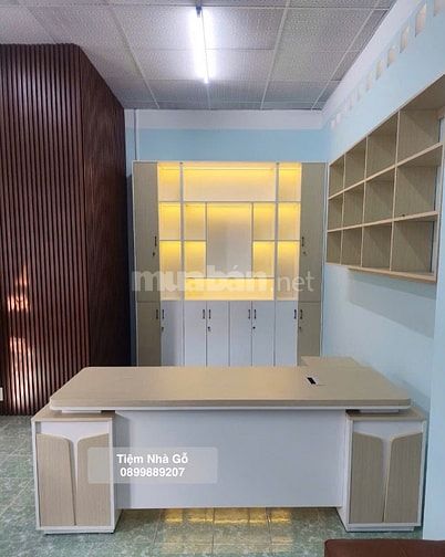 Bàn giám đốc chữ L gỗ xanh kháng ẩm giá tốt nhất