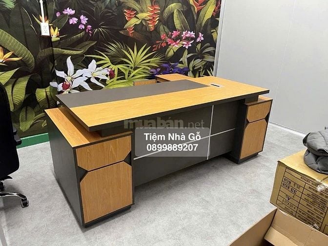 Bàn giám đốc chữ L gỗ xanh kháng ẩm giá tốt nhất