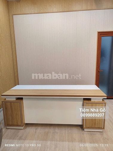 Bàn giám đốc chữ L gỗ xanh kháng ẩm giá tốt nhất