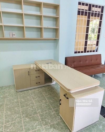 Bàn giám đốc chữ L gỗ xanh kháng ẩm giá tốt nhất