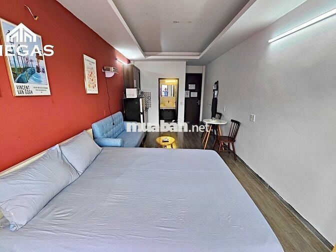 CHO THUÊ CĂN HỘ STUDIO FULL NỘI THẤT BAN CÔNG NGAY TẠI ĐỘI CẤN BA ĐÌNH
