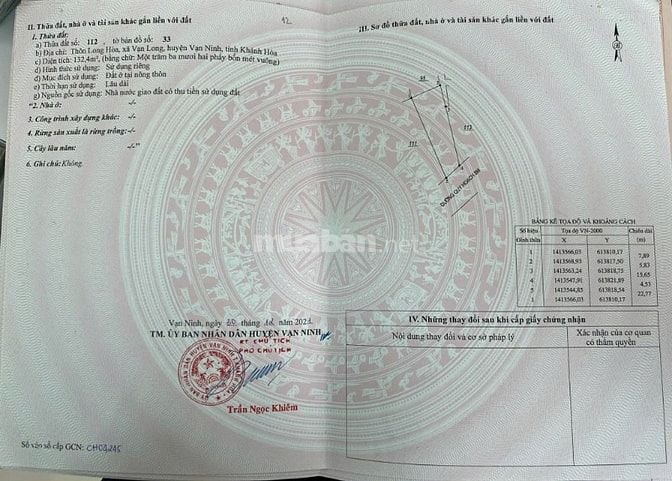 CẶP LÔ MẶT TIỀN CUỐI CÙNG TẠI VẠN LONG - NINH HÒA NẰM CẠNH QL1A