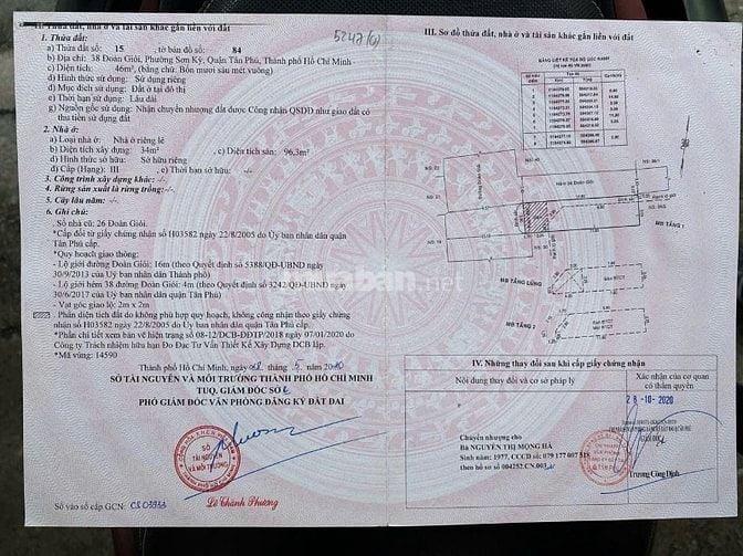 Bán nhà 38 Đoàn Giỏi, P.Sơn Kỳ, ngày Aeon Mall Tân Phú