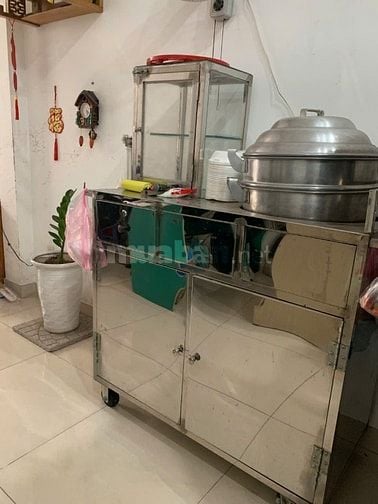 Anh cần thanh lý xe inox 304 nhà đóng đẹp chuyên dụng bán banh bao xôi
