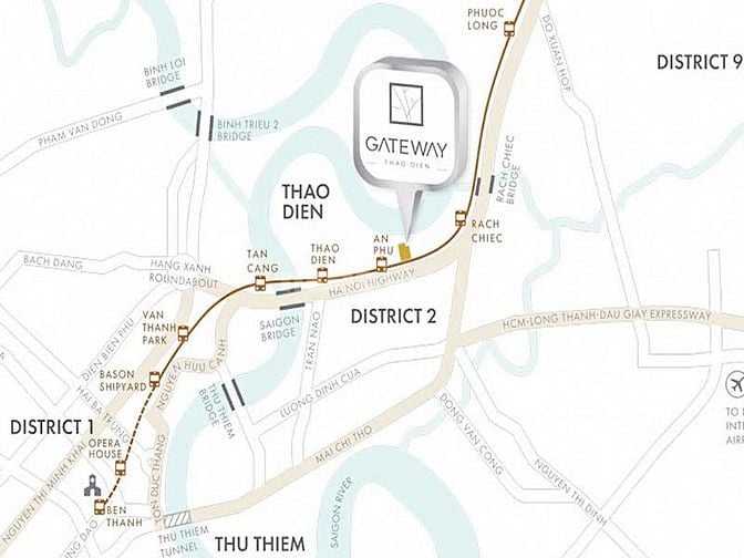 Bán Căn hộ tại Gateway Thảo Điền tầng cao 2 phòng ngủ view đẹp 91m2