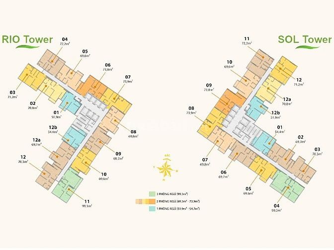 Căn hộ bán tại Masteri An Phú tầng cao view đẹp gồm 1 phòng ngủ 52m2