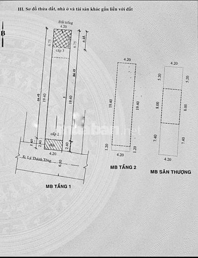 Nhà MT Lý Thánh Tông , DT 110m2 ( 4,2m*26m ) , DTS : 265m . Giá 13T TL