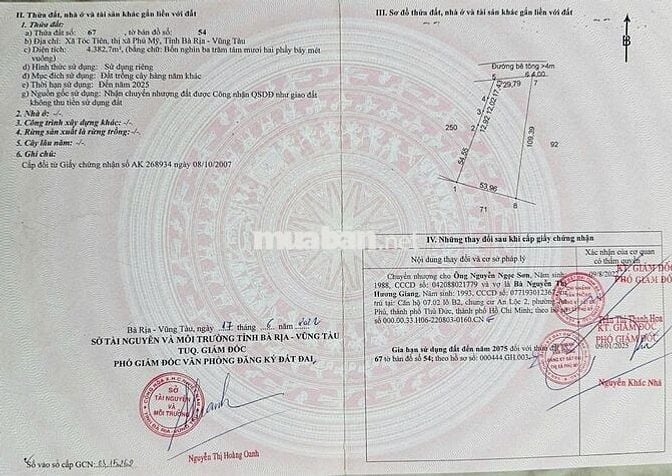 BÁN ĐẤT TẠI TÂN THÀNH – BÀ RỊA VŨNG TÀU