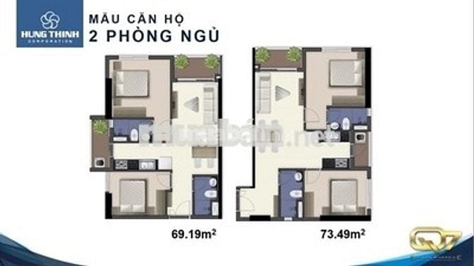 Cho thuê căn hộ Riverside Complex Q7. DT: 67m2, 2pn, 2wc, GIá 11,5tr