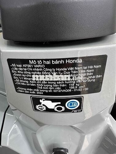 VARIO 160 ABS 8/2024 Xám XM BSTP Chính Chủ