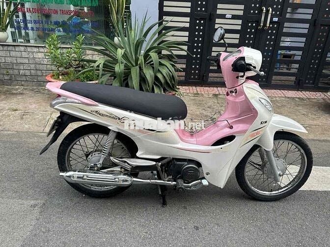 Xe số SYM Angela 2015 Trắng - Hồng Mới 95% (ít đi)