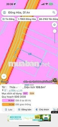 bán lô đất hót  nhât đông hoà.  gần làng đại học  qg dt 110m