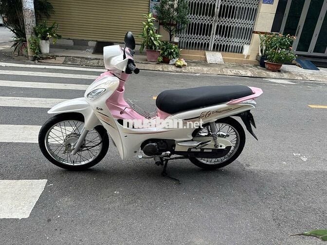 Xe số SYM Angela 2015 Trắng Hồng Mới 95% (ít dùng)