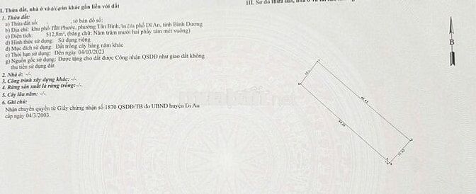 Đất đẹpn512m ngang 11m gần ngã tư Liên Huyện và chợ Tân Bình Dĩ An